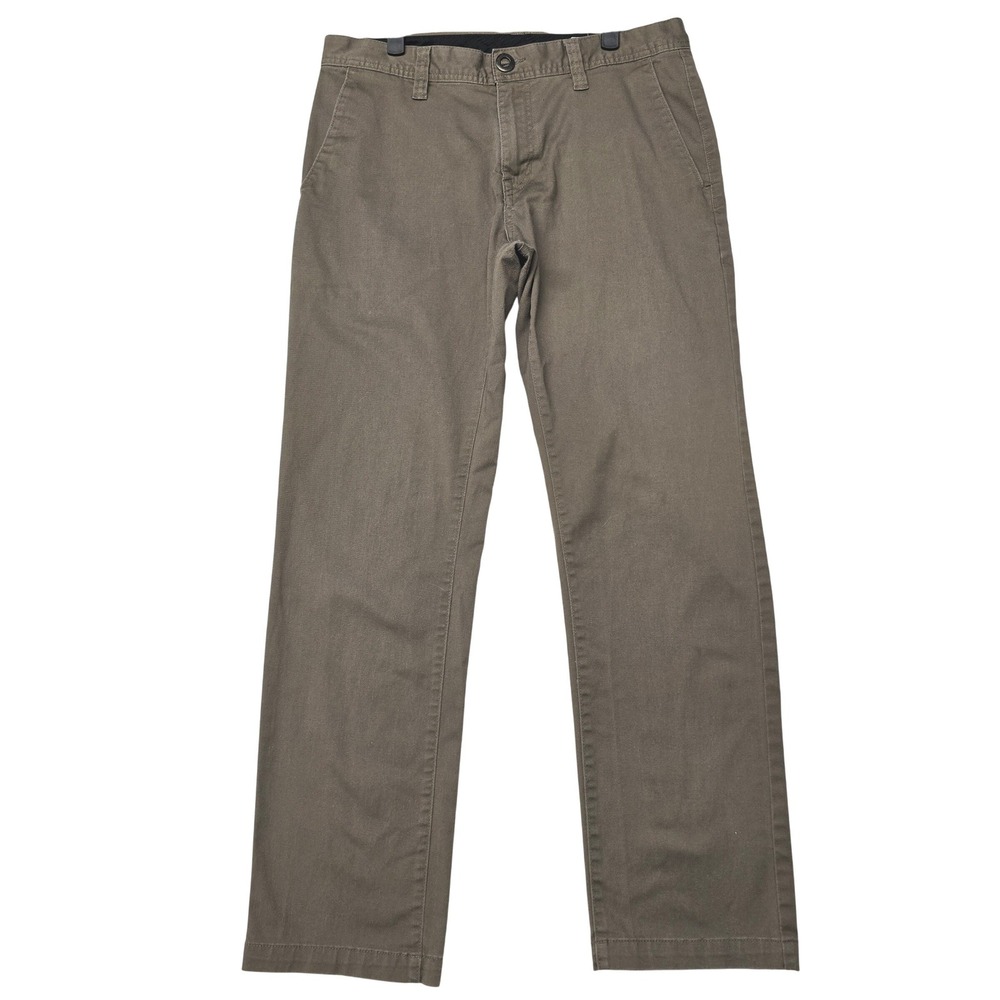 Volcom Frickin Modern Stretch Chino Pants Mens Dark Khaki Olive Drab Brown